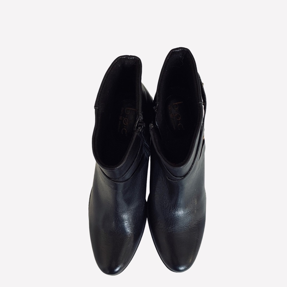 B.O.C BLACK LEATHER ANKLE BOOTS - Picture 6 of 15